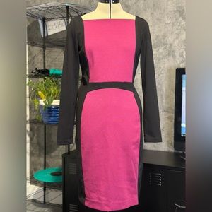 Stunning Narciso Rodriguez Body Con Dress in purple/black, sz small long sleeve